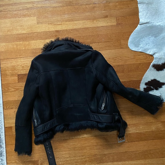 Allsaints Shearling Sheepskin Fur Jacket - Picture 4 of 8